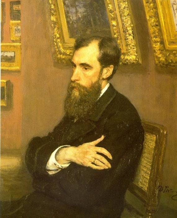 Wikioo.org - The Encyclopedia of Fine Arts - Painting, Artwork by Ilya Yefimovich Repin - Portrait of Pavel Tretyakov, Founder of the Tretyakov Gallery.