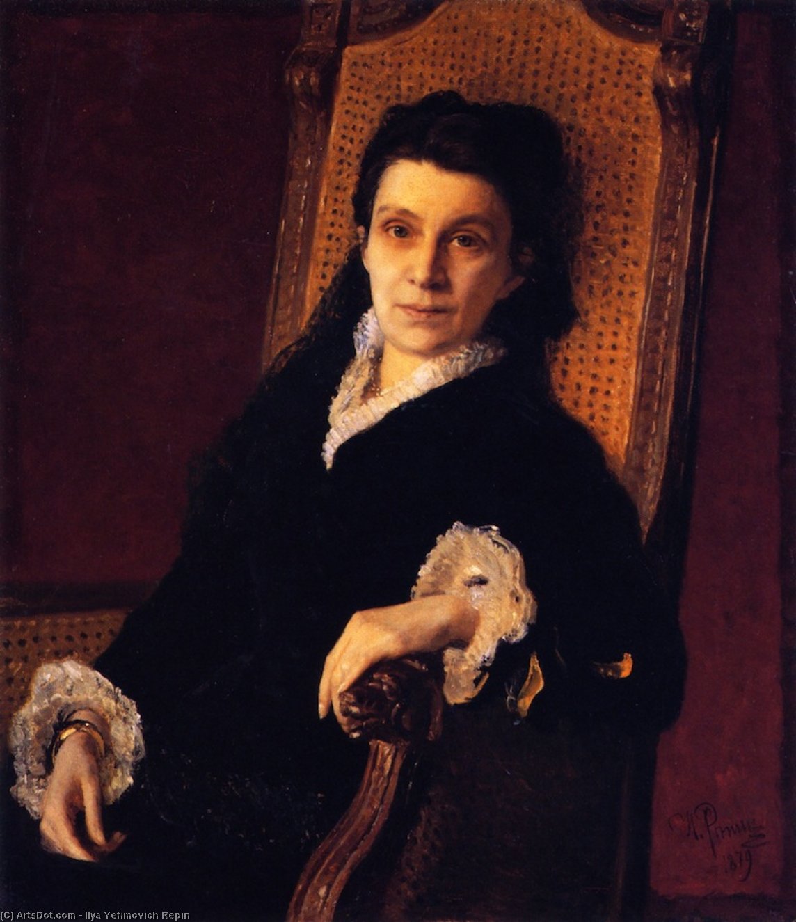 WikiOO.org - Enciclopedia of Fine Arts - Pictura, lucrări de artă Ilya Yefimovich Repin - Portrait of Polixena Stasova.