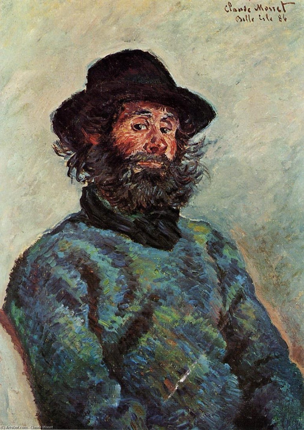 Wikioo.org - The Encyclopedia of Fine Arts - Painting, Artwork by Claude Monet - Portrait of Poly, fisherman at Kervillaouen