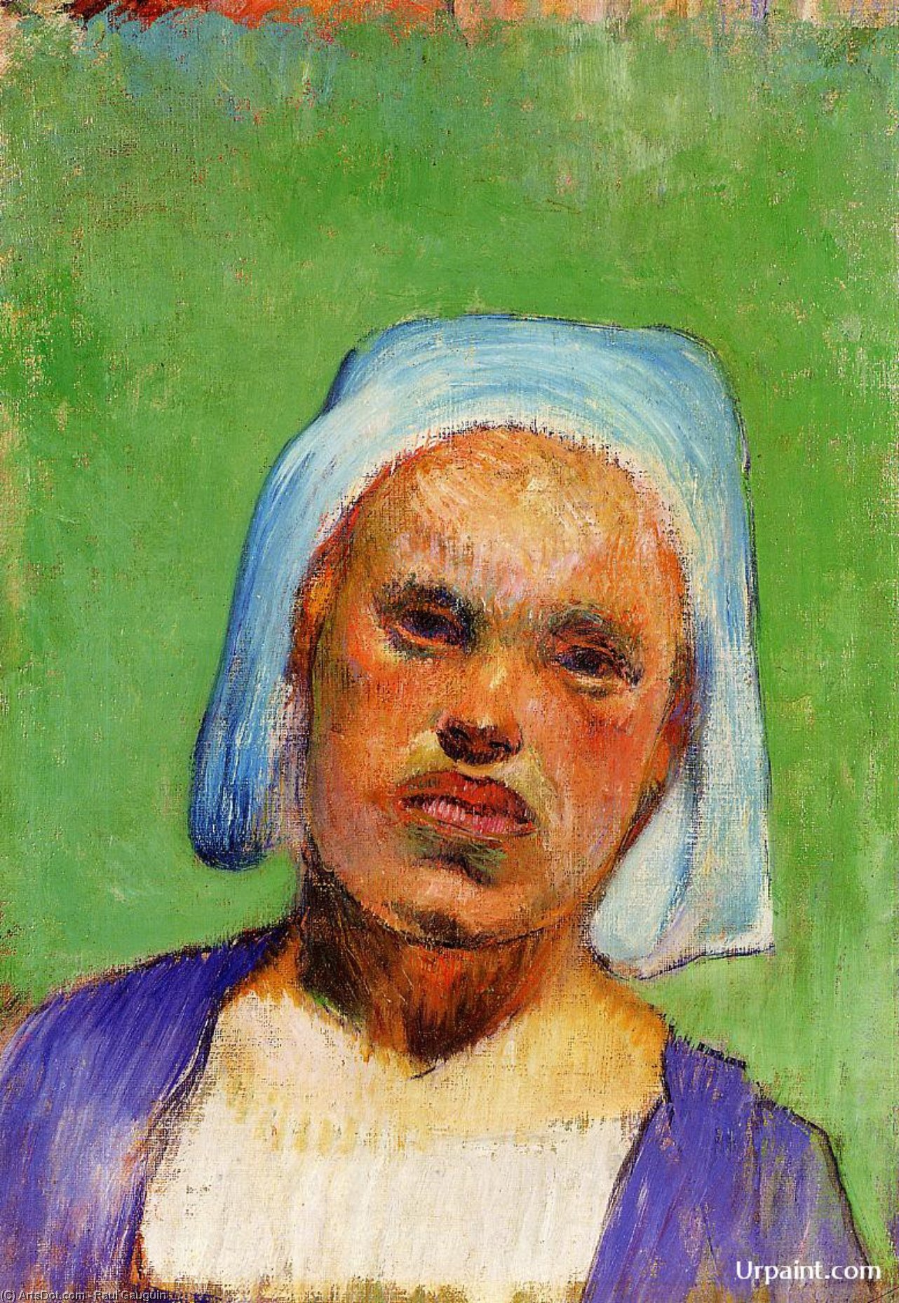 Wikioo.org - The Encyclopedia of Fine Arts - Painting, Artwork by Paul Gauguin - Portrait of a Pont-Aven Woman (Marie Louarn.)