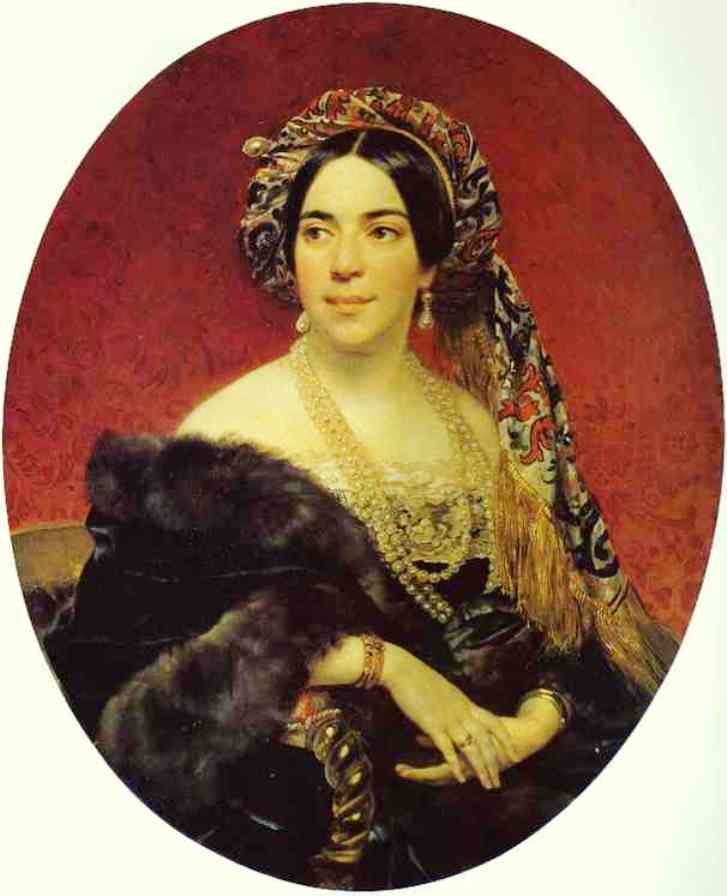 WikiOO.org - Encyclopedia of Fine Arts - Målning, konstverk Karl Pavlovich Brulloff - Portrait of Princess Z. A. Volkonskaya