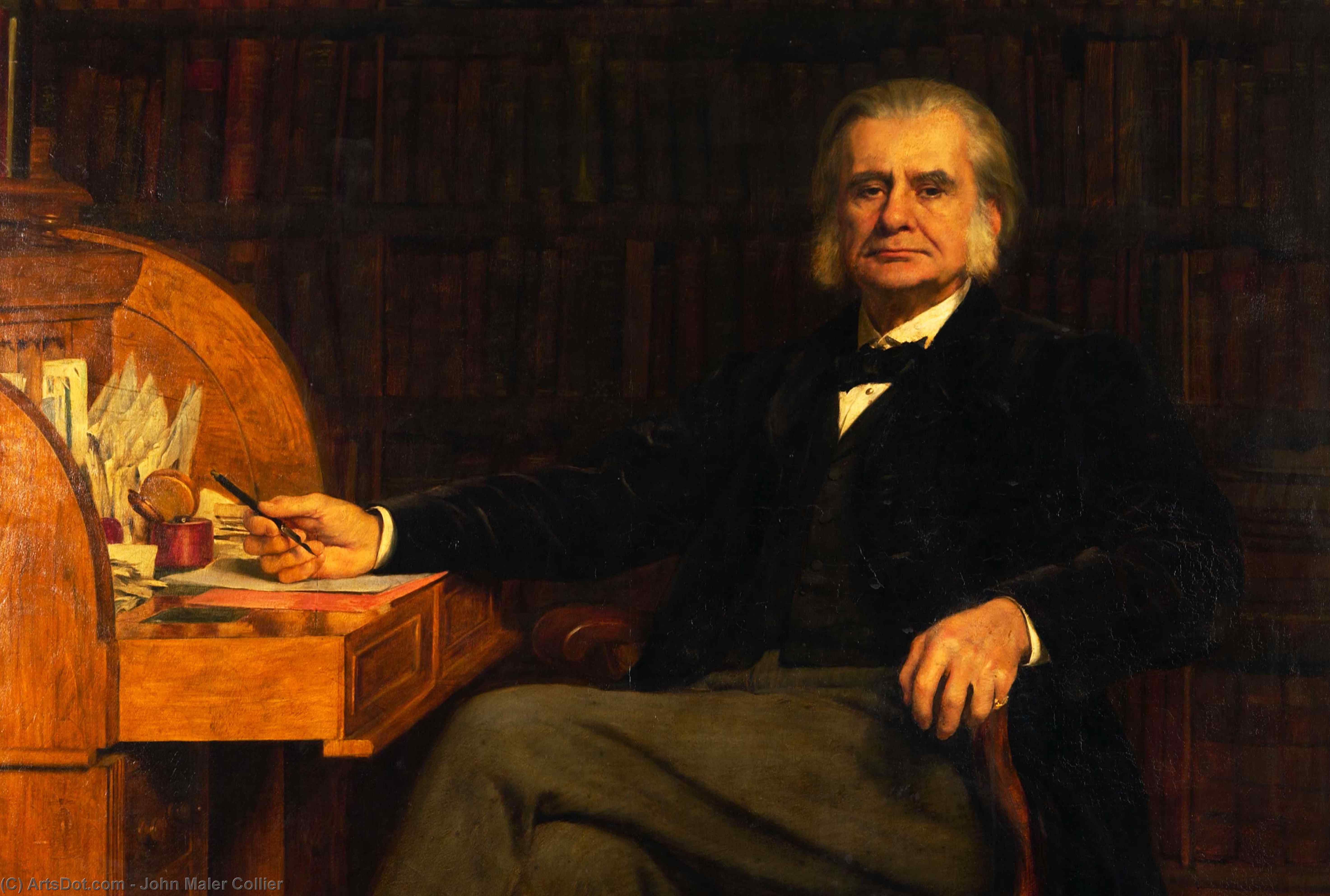 Wikioo.org - Bách khoa toàn thư về mỹ thuật - Vẽ tranh, Tác phẩm nghệ thuật John Maler Collier - Portrait of Professor Huxley