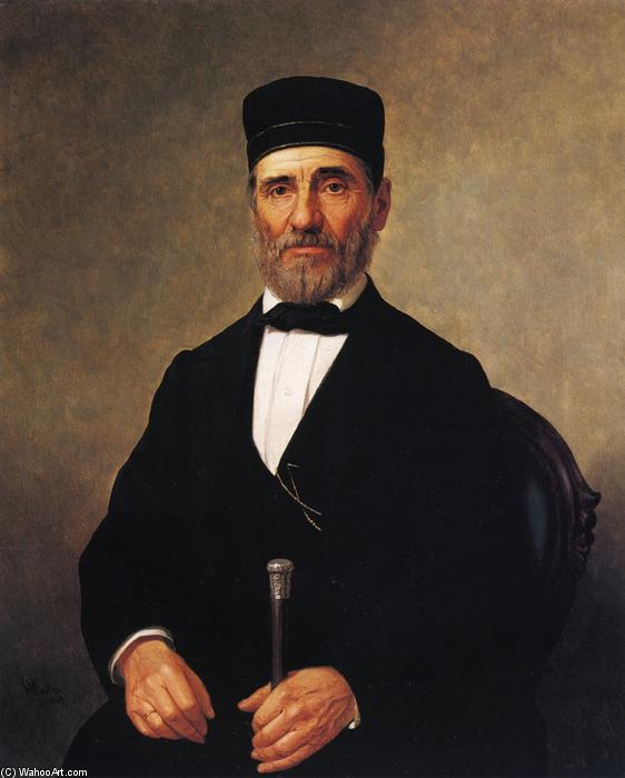 WikiOO.org - Encyclopedia of Fine Arts - Maleri, Artwork Henry Mosler - Portrait of a Rabbi (Rabbi Bernard Illowy?)