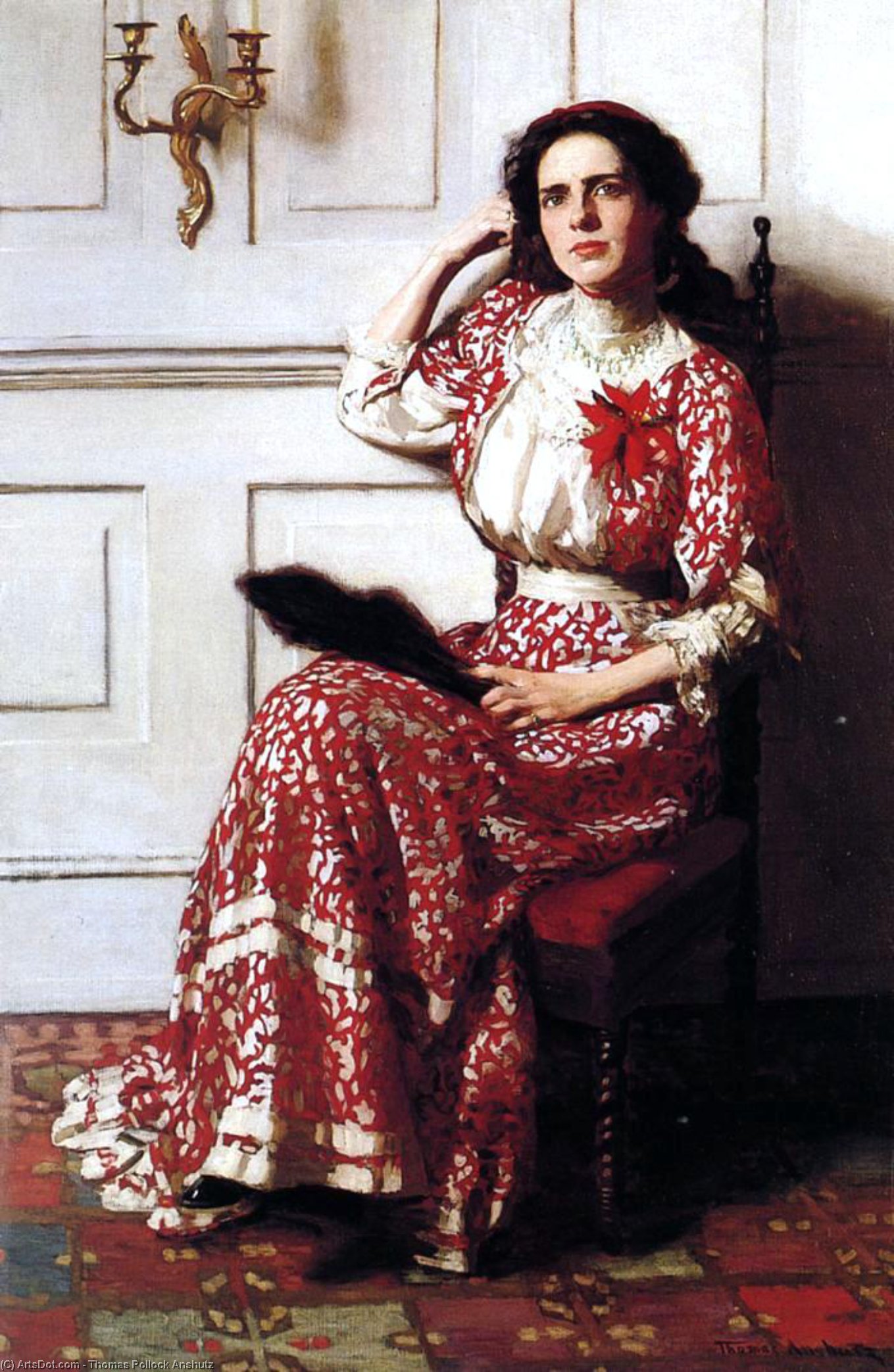 Wikioo.org - Bách khoa toàn thư về mỹ thuật - Vẽ tranh, Tác phẩm nghệ thuật Thomas Pollock Anshutz - Portrait of Rebecca H. Whelan