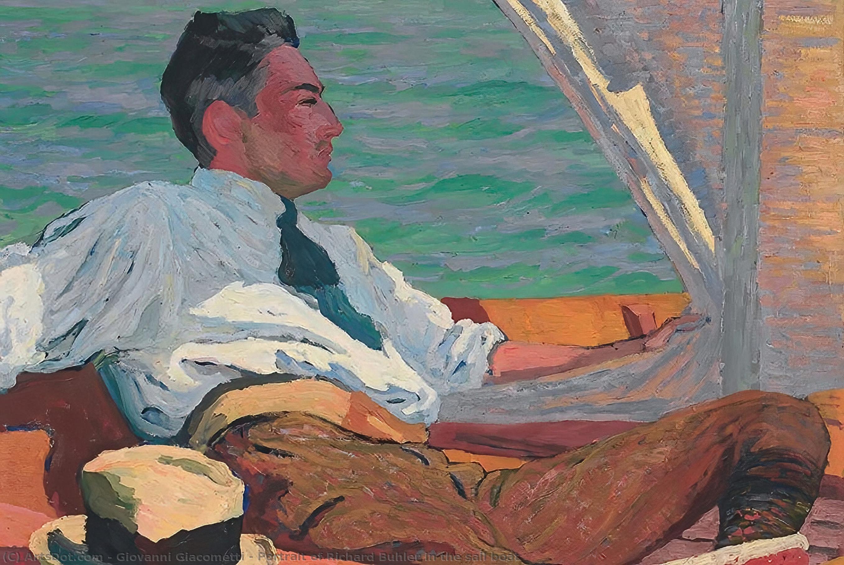 Wikioo.org - The Encyclopedia of Fine Arts - Painting, Artwork by Giovanni Giacometti - Portrait of Richard Buhler in the sail boat