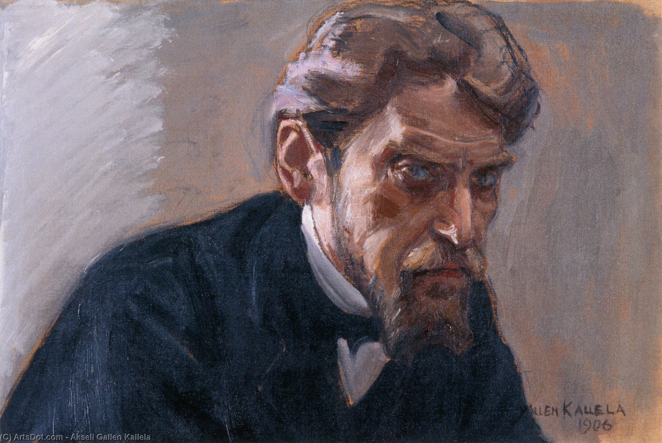 WikiOO.org - Enciklopedija dailės - Tapyba, meno kuriniai Akseli Gallen Kallela - Portrait of Robert Kajanus