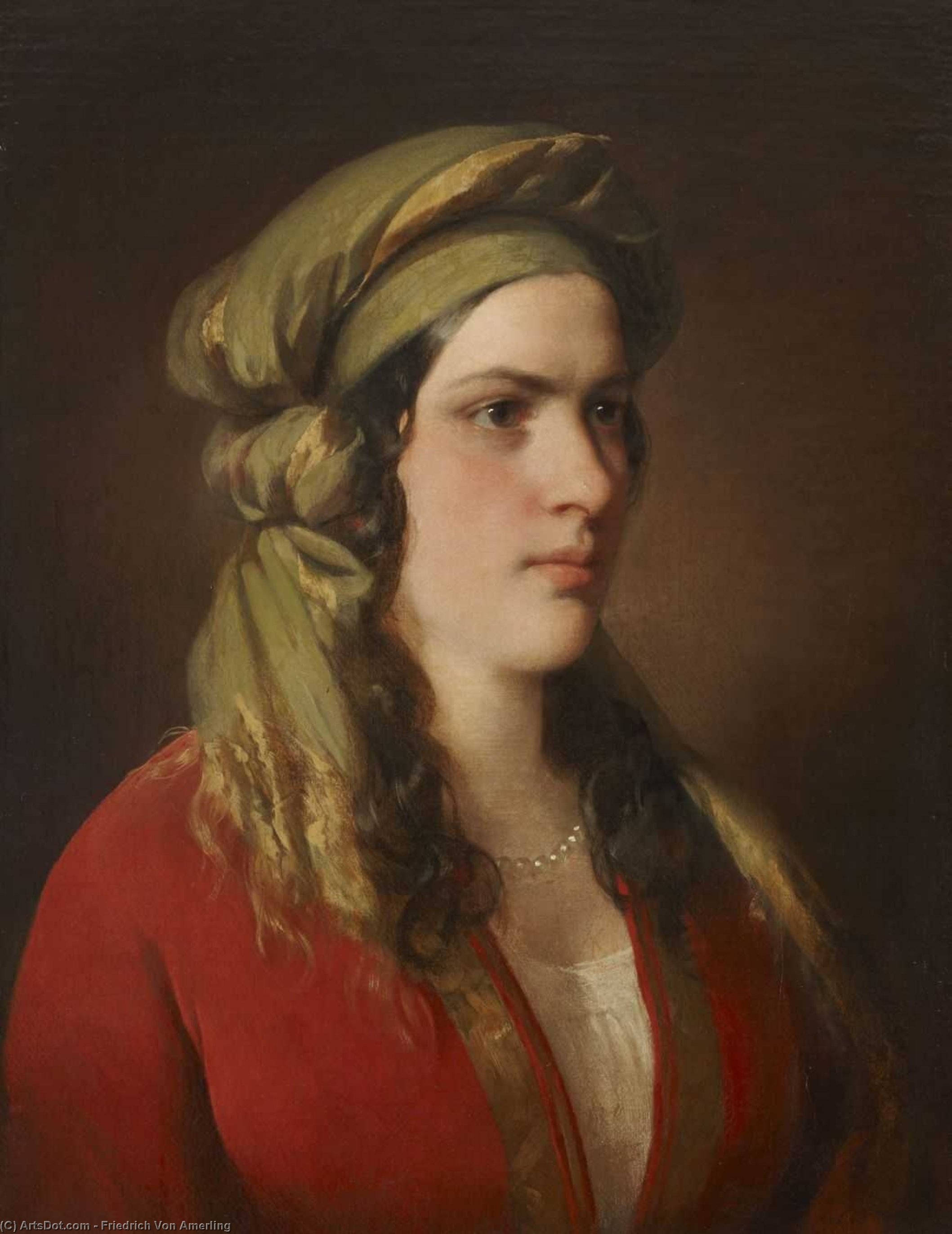 Wikioo.org - The Encyclopedia of Fine Arts - Painting, Artwork by Friedrich Ritter Von Amerling - Portrait of Rosa Dirsch