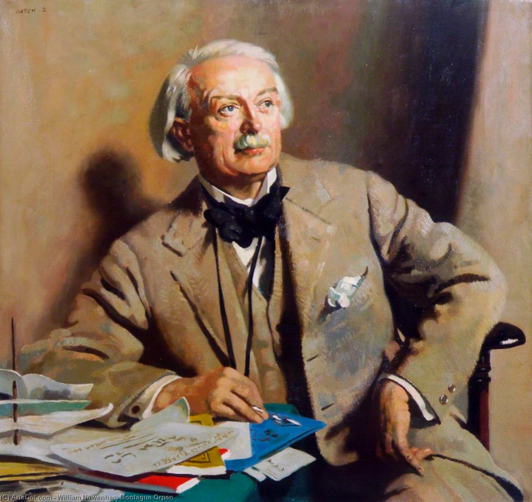 Wikioo.org - The Encyclopedia of Fine Arts - Painting, Artwork by William Newenham Montague Orpen - Portrait of the Rt. Hon. David LLoyd George