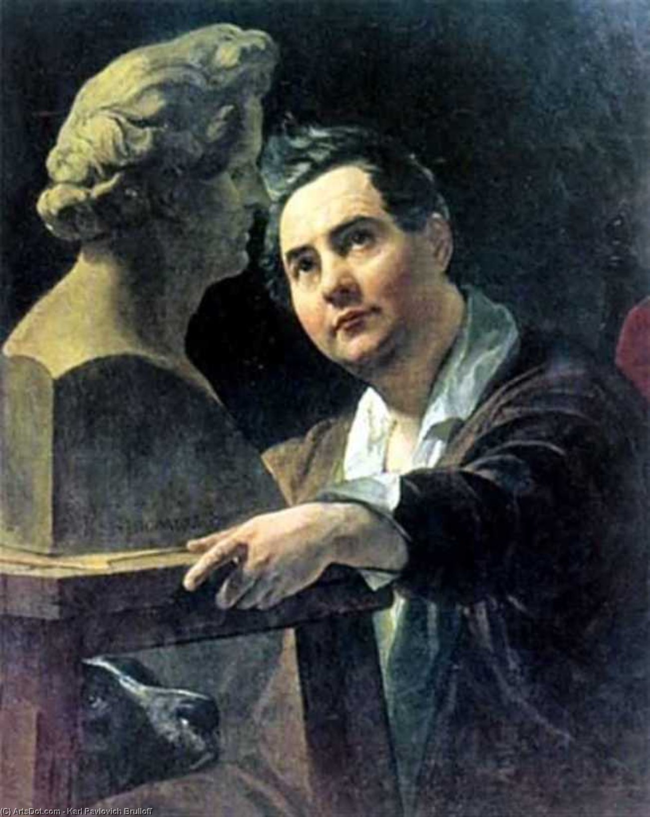 Wikioo.org - The Encyclopedia of Fine Arts - Painting, Artwork by Karl Pavlovich Brulloff - Portrait of Sculptor I. P. Vitaly