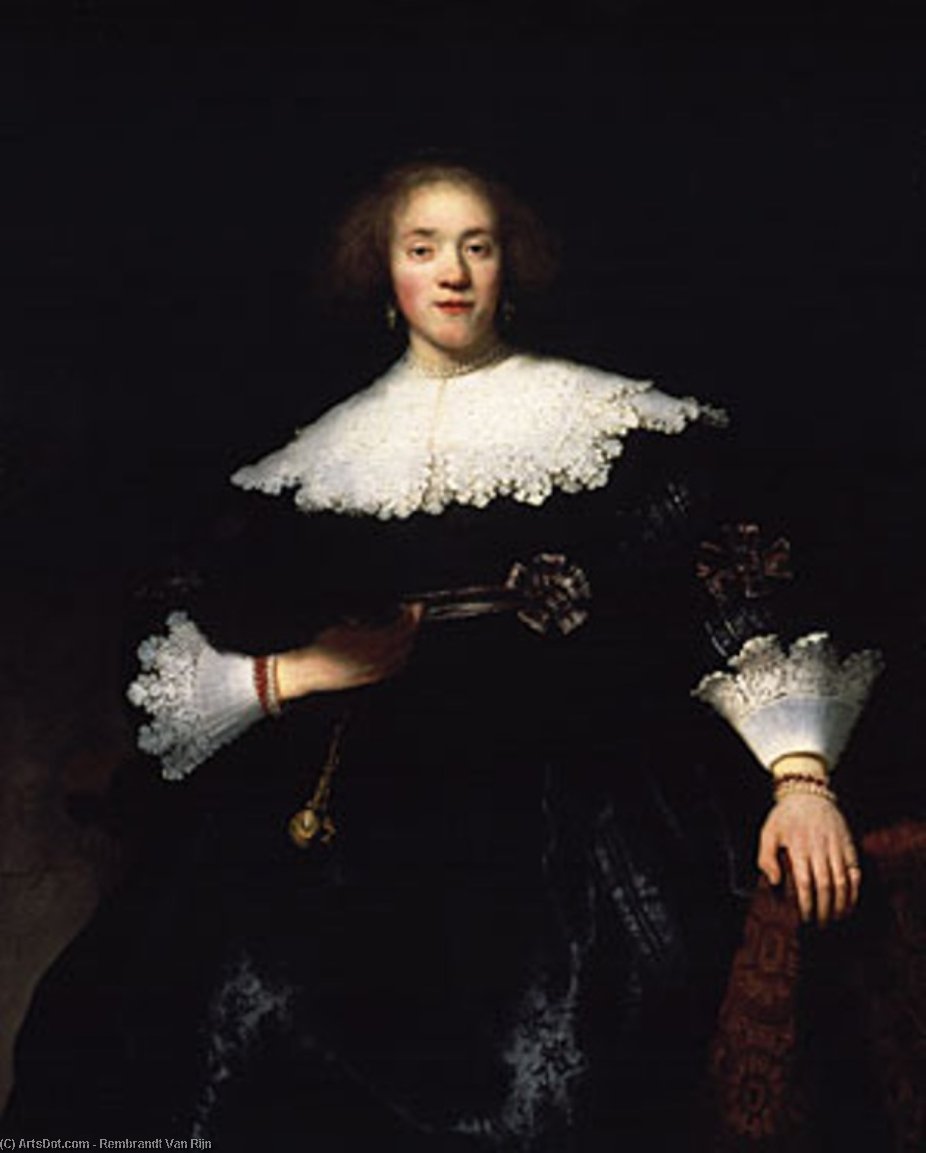 WikiOO.org - Encyclopedia of Fine Arts - Lukisan, Artwork Rembrandt Van Rijn - Portrait of a Seated Woman