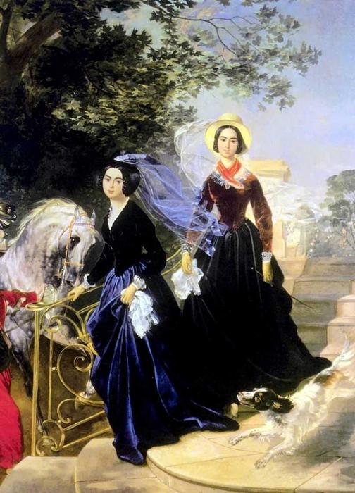 Wikioo.org – L'Enciclopedia delle Belle Arti - Pittura, Opere di Karl Pavlovich Brulloff - ritratto il `shishmariov` sorelle