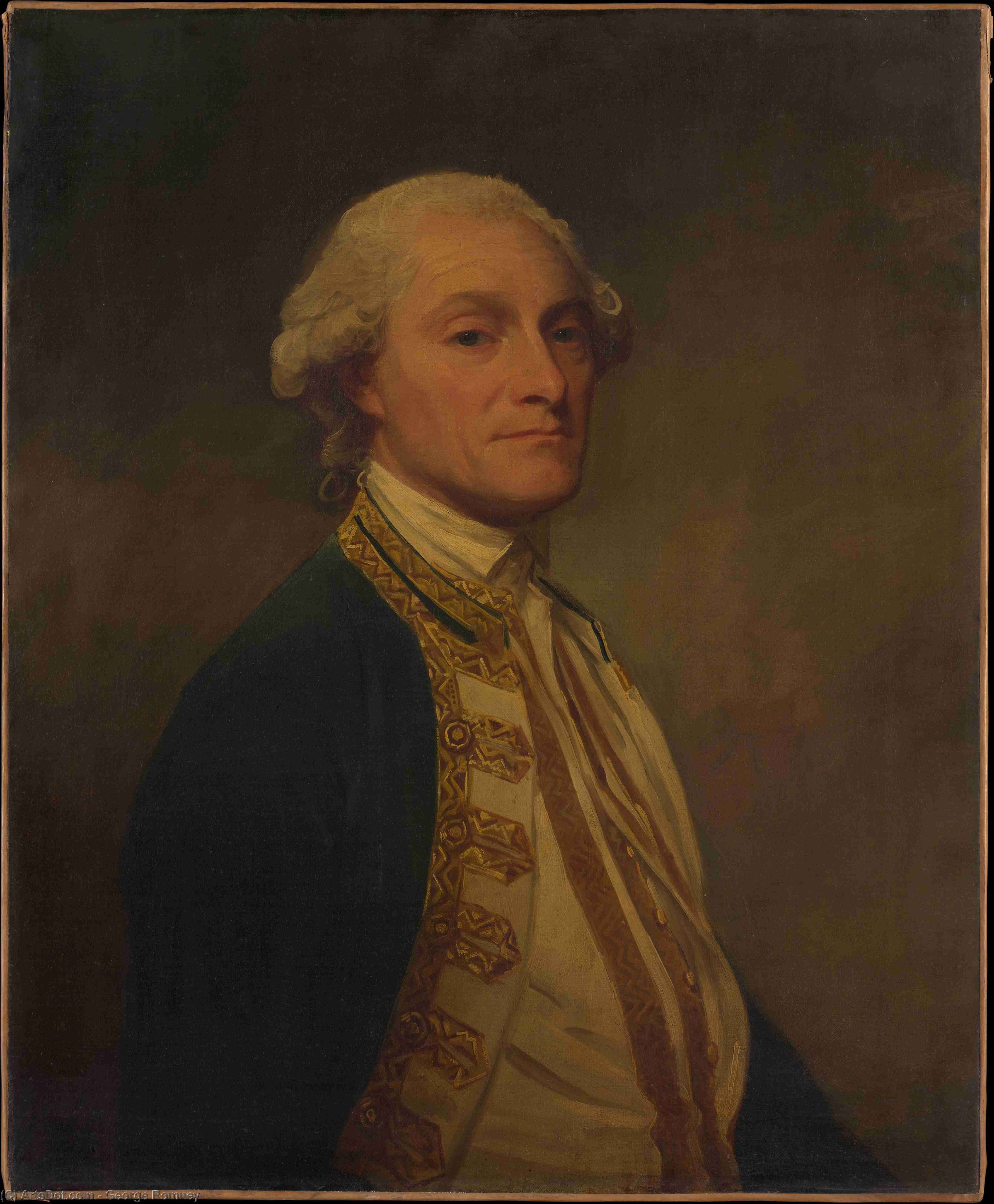 Wikioo.org - The Encyclopedia of Fine Arts - Painting, Artwork by George Romney - Portrait of Sir Chaloner Ogle, 1st Baronet