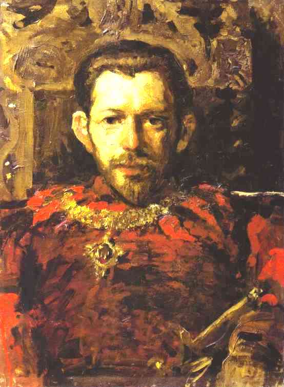 Wikioo.org - The Encyclopedia of Fine Arts - Painting, Artwork by Konstantin Alekseyevich Korovin - Portrait of S. Mamontov in a Theatre Costume