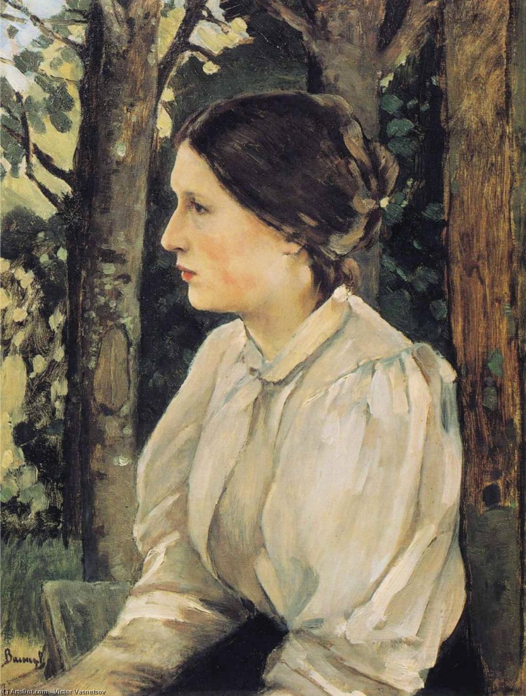 Wikioo.org - The Encyclopedia of Fine Arts - Painting, Artwork by Victor Vasnetsov - Portrait of Tatyana Vasnetsova, the Artist's Daughter