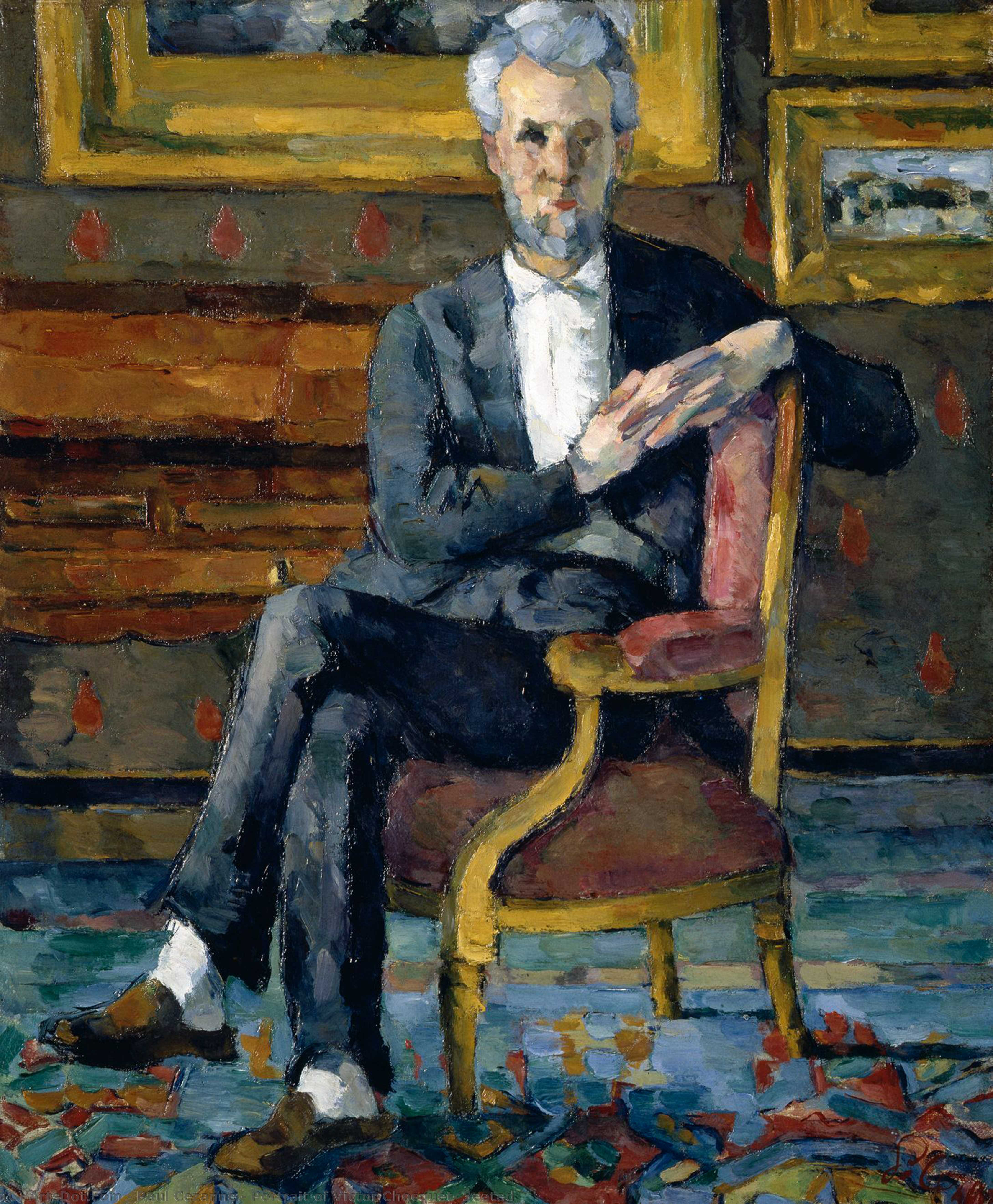 Wikioo.org - The Encyclopedia of Fine Arts - Painting, Artwork by Paul Cezanne - Portrait of Victor Chocquet, Seated