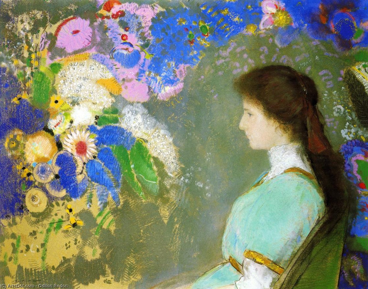Wikioo.org - The Encyclopedia of Fine Arts - Painting, Artwork by Odilon Redon - Portrait of Violette Heyman