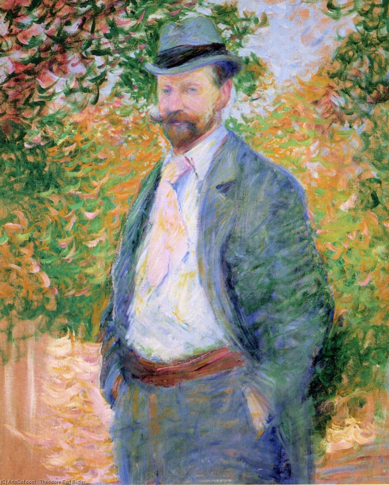 WikiOO.org - Encyclopedia of Fine Arts - Maľba, Artwork Theodore Earl Butler - Portrait of William H. Hurt, Giverny, 1897