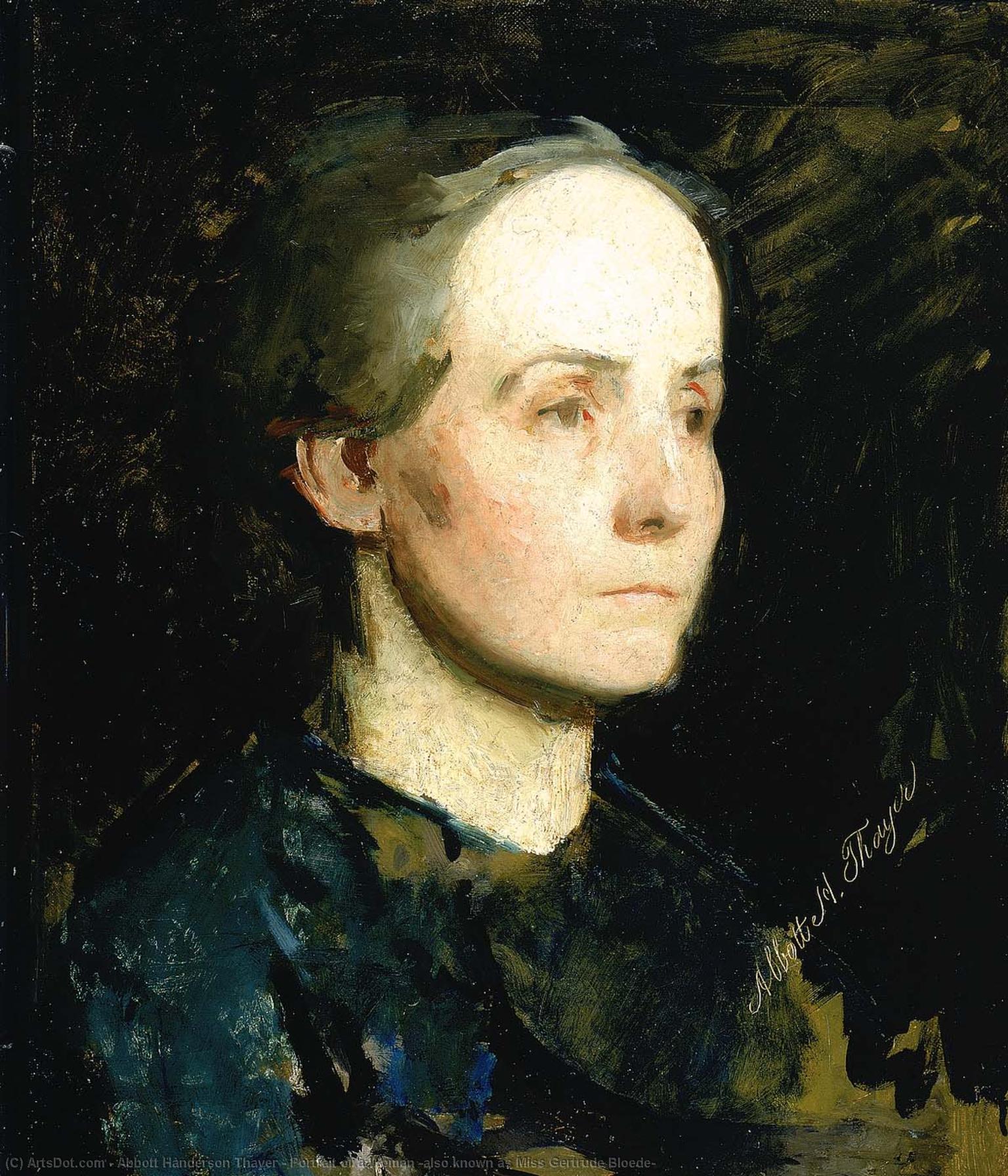 WikiOO.org – 美術百科全書 - 繪畫，作品 Abbott Handerson Thayer -  肖像 女性 ( 也被称为 格特鲁德小姐bloede )