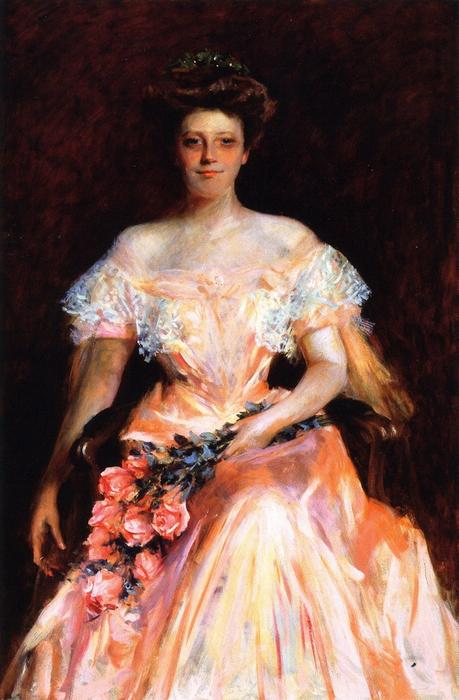 Wikioo.org - The Encyclopedia of Fine Arts - Painting, Artwork by William Merritt Chase - Portrait of a Woman (also known as Miss Dickerman)