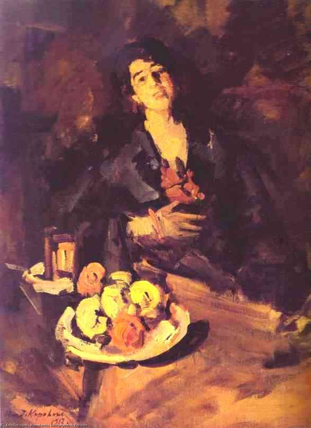 Wikioo.org - The Encyclopedia of Fine Arts - Painting, Artwork by Konstantin Alekseyevich Korovin - Portrait of a Woman