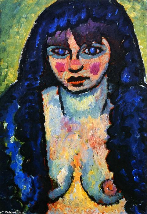 Wikioo.org - The Encyclopedia of Fine Arts - Painting, Artwork by Alexej Georgewitsch Von Jawlensky - Portrait of a Woman, Katia