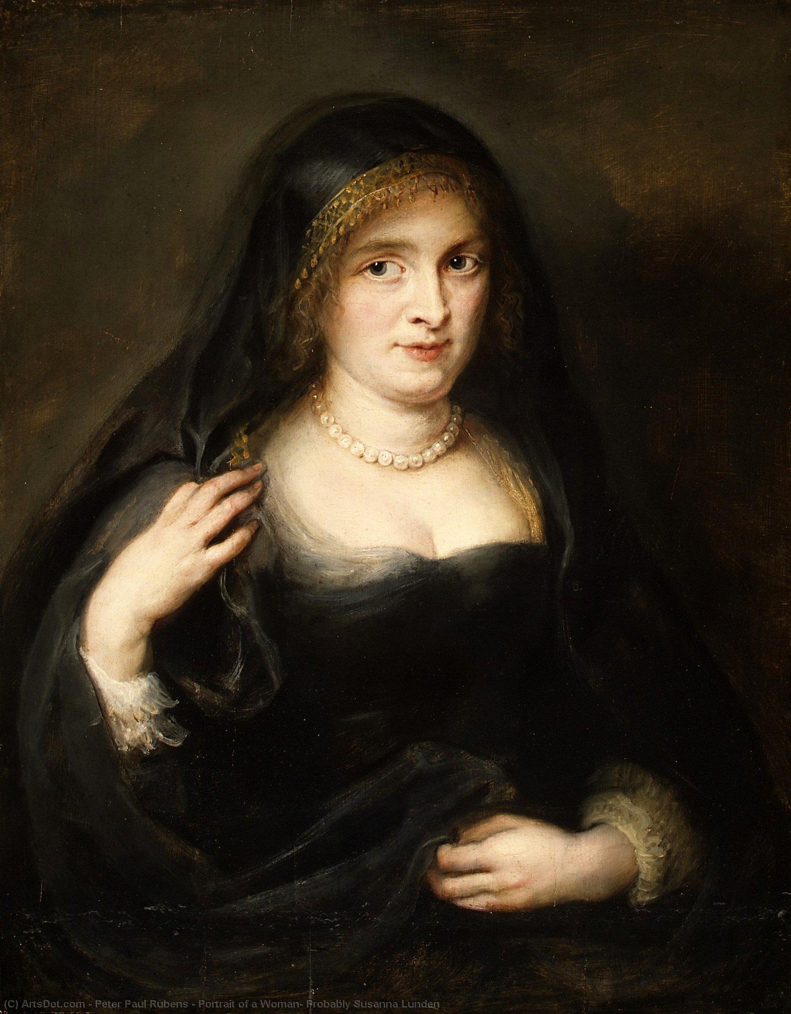 Wikioo.org - The Encyclopedia of Fine Arts - Painting, Artwork by Peter Paul Rubens - Portrait of a Woman, Probably Susanna Lunden