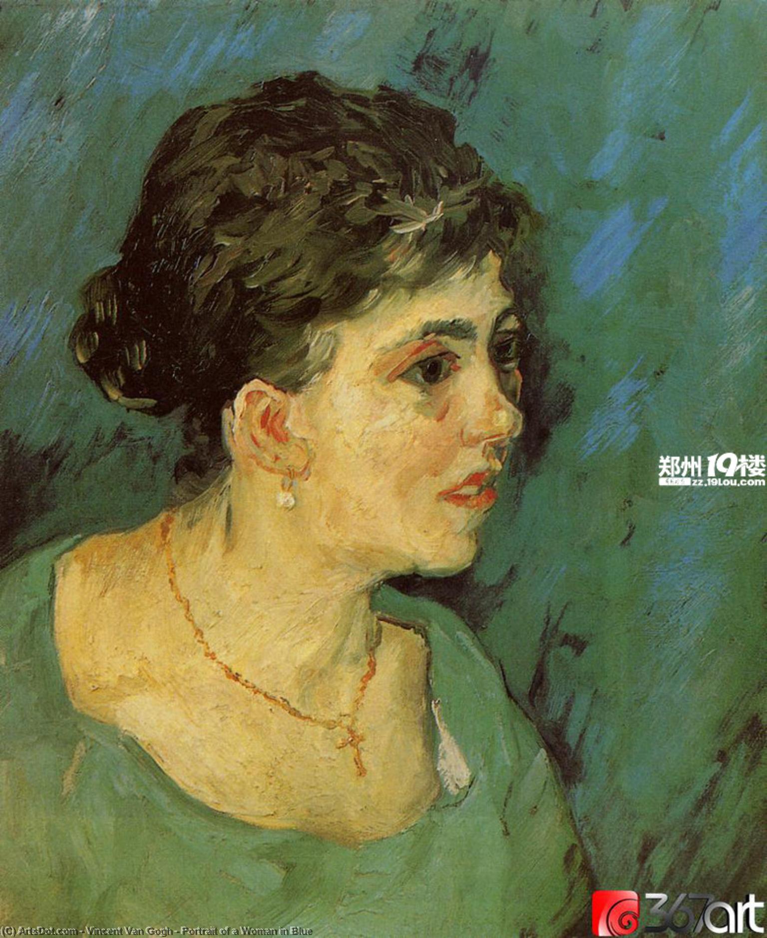Wikioo.org - The Encyclopedia of Fine Arts - Painting, Artwork by Vincent Van Gogh - Portrait of a Woman in Blue