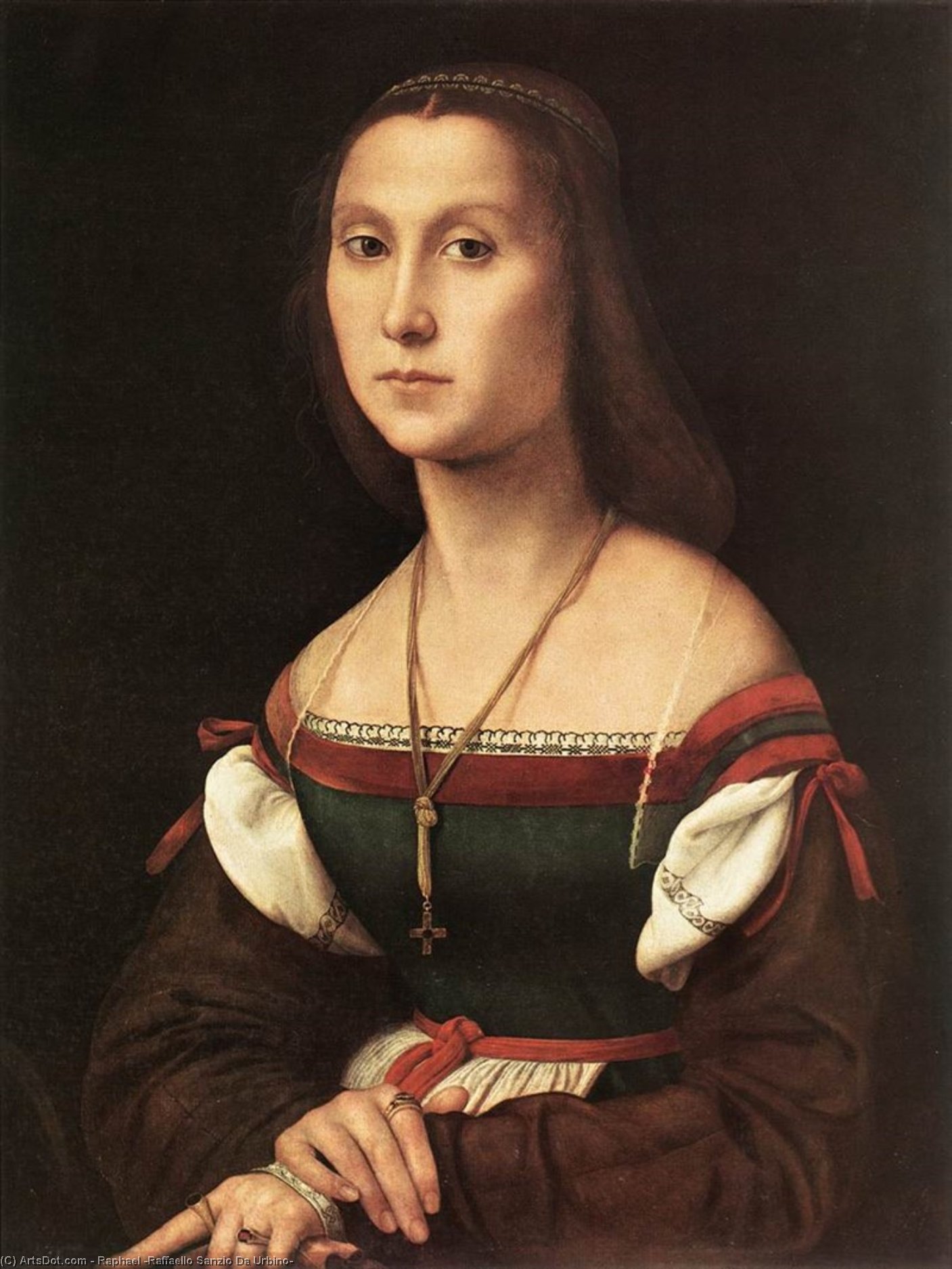 WikiOO.org - 百科事典 - 絵画、アートワーク Raphael (Raffaello Sanzio Da Urbino) - の肖像画 woman ラ  牟田