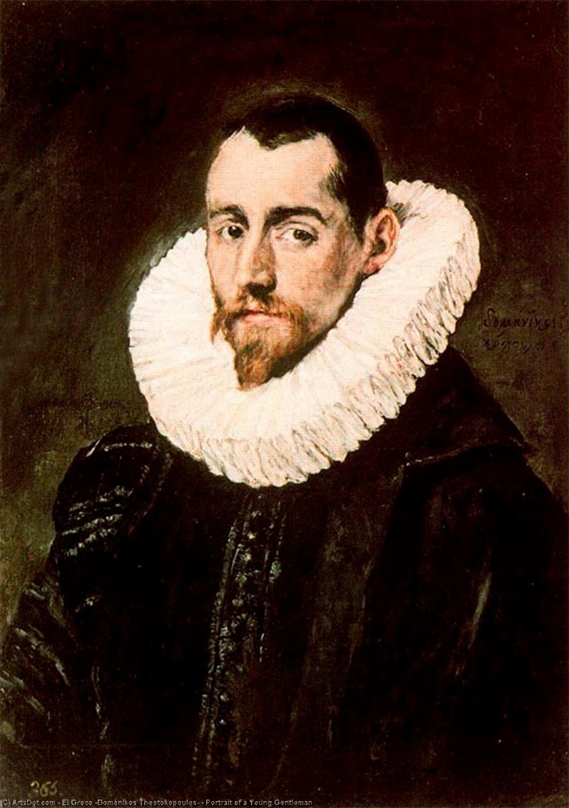 WikiOO.org – 美術百科全書 - 繪畫，作品 El Greco (Doménikos Theotokopoulos) -  肖像 年轻  绅士