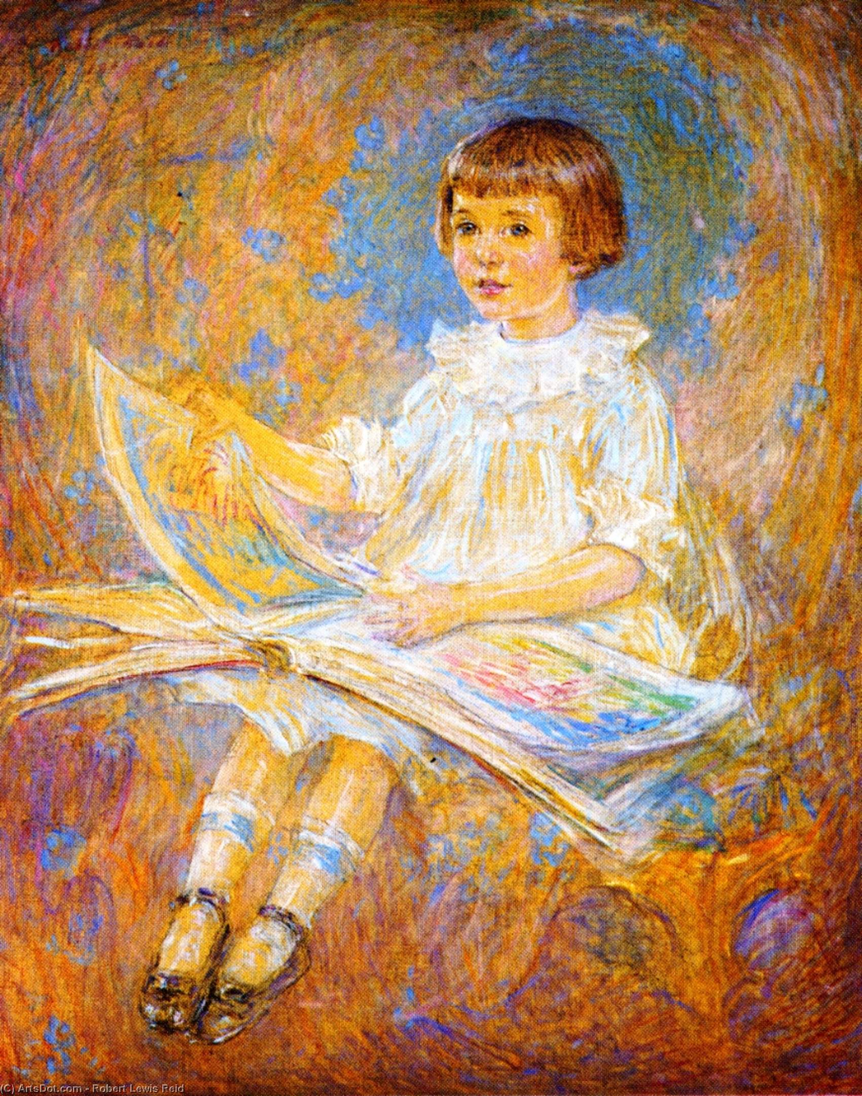 Wikioo.org - The Encyclopedia of Fine Arts - Painting, Artwork by Robert Lewis Reid - Portrait of a Young Girl