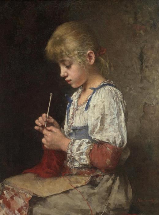 Wikioo.org - The Encyclopedia of Fine Arts - Painting, Artwork by Alexei Alexeievich Harlamoff - Portrait of a Young Girl (20)