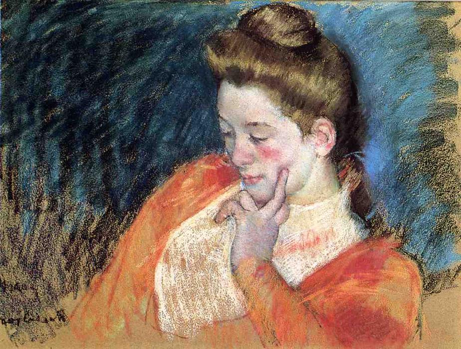 Wikioo.org - The Encyclopedia of Fine Arts - Painting, Artwork by Mary Stevenson Cassatt - Portrait of a Young Woman
