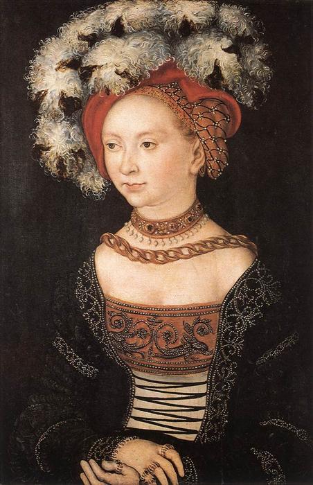 Wikioo.org - The Encyclopedia of Fine Arts - Painting, Artwork by Lucas Cranach The Elder - Portrait of a Young Woman