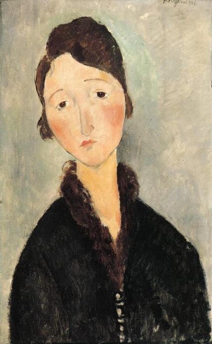 Wikioo.org - The Encyclopedia of Fine Arts - Painting, Artwork by Amedeo Modigliani - Portrait of a Young Woman