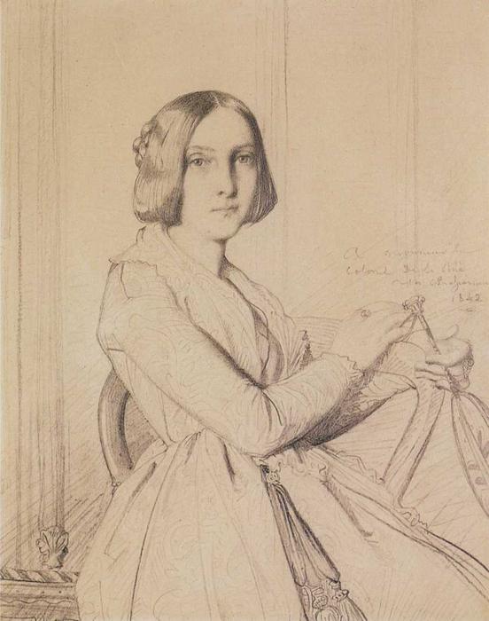 WikiOO.org - Encyclopedia of Fine Arts - Målning, konstverk Théodore Chassériau - Portrait of Zoë de la Ruë
