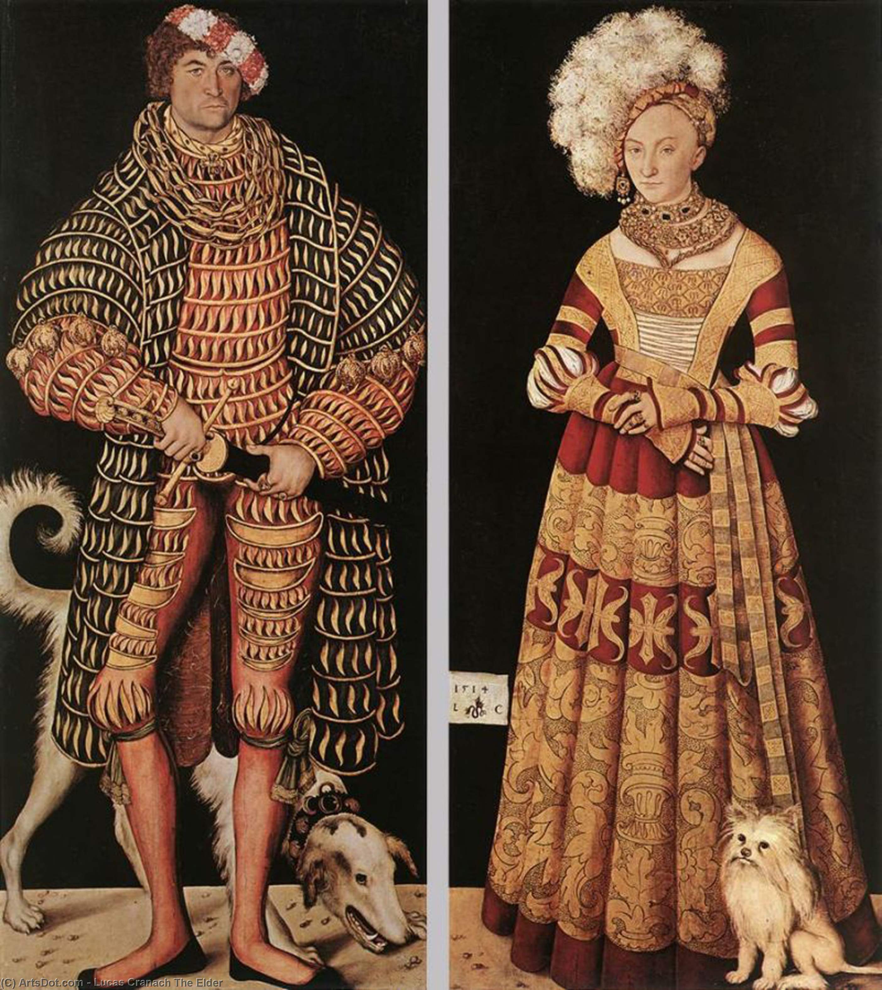 Wikioo.org - The Encyclopedia of Fine Arts - Painting, Artwork by Lucas Cranach The Elder - Portraits of Henry the Pious, Duke of Saxony and his wife Katharina von Mecklenburg
