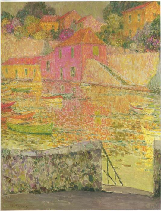 Wikioo.org - สารานุกรมวิจิตรศิลป์ - จิตรกรรม Henri Eugène Augustin Le Sidaner - Port Saint Jean at Cap Ferrat