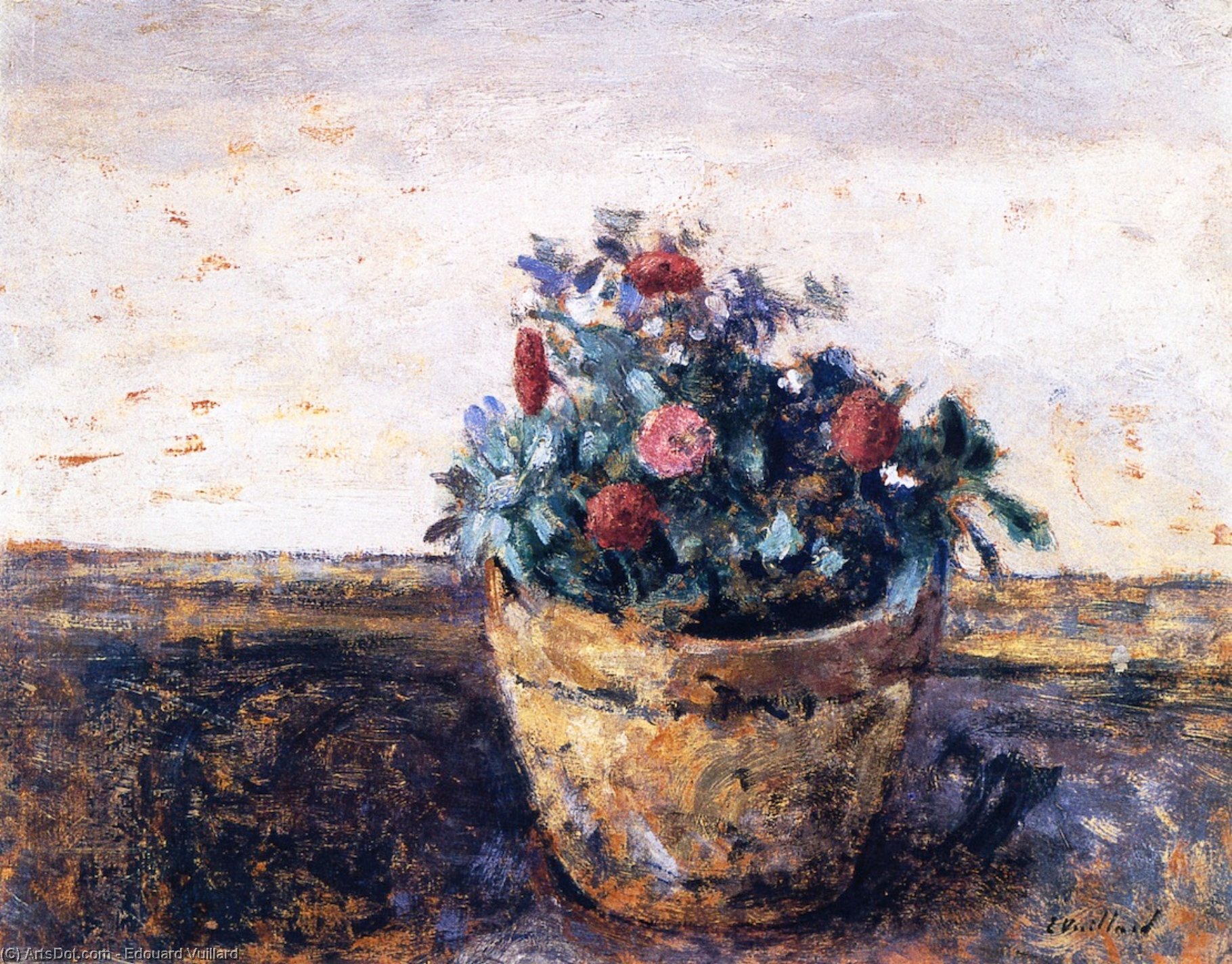 Wikioo.org - สารานุกรมวิจิตรศิลป์ - จิตรกรรม Jean Edouard Vuillard - Pot of Flowers