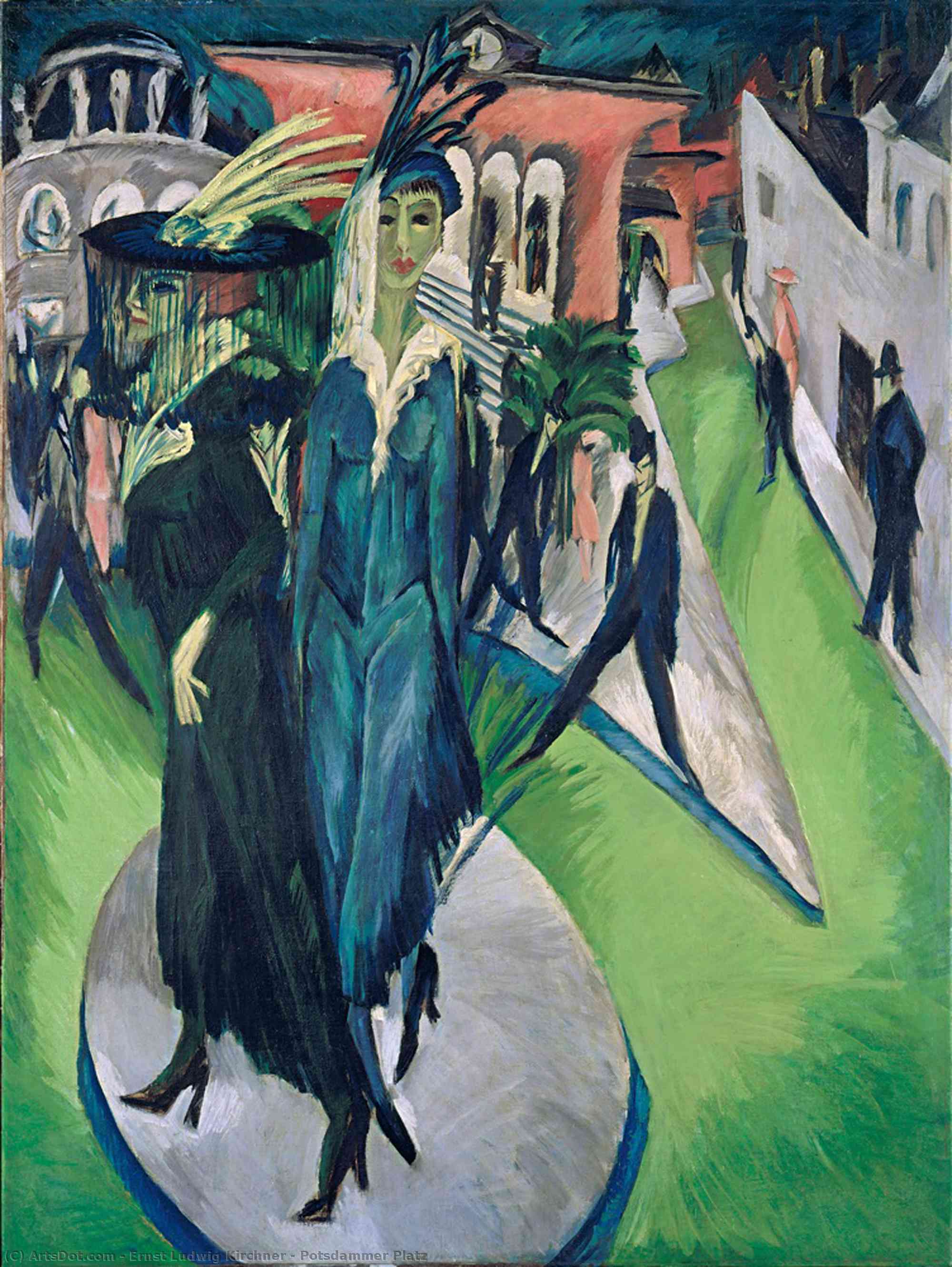 Wikioo.org - The Encyclopedia of Fine Arts - Painting, Artwork by Ernst Ludwig Kirchner - Potsdammer Platz