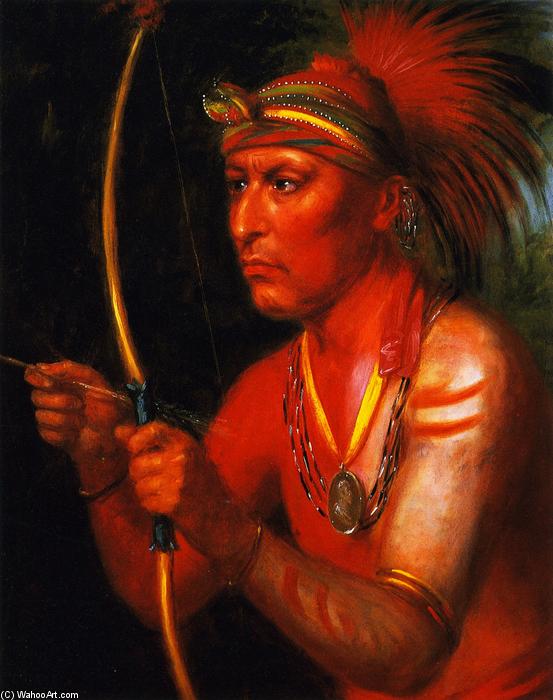Wikioo.org - The Encyclopedia of Fine Arts - Painting, Artwork by Charles Bird King - Powasheek (To Dash the Water Off), a Fox Chief