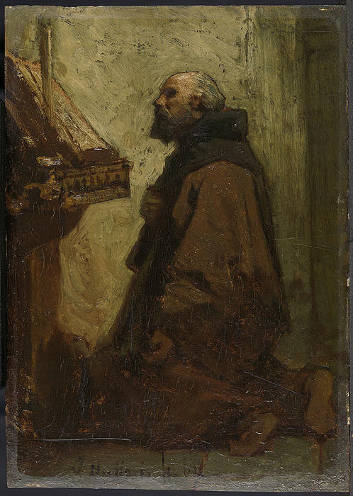 WikiOO.org - אנציקלופדיה לאמנויות יפות - ציור, יצירות אמנות Jacob Henricus Maris - Praying Monk