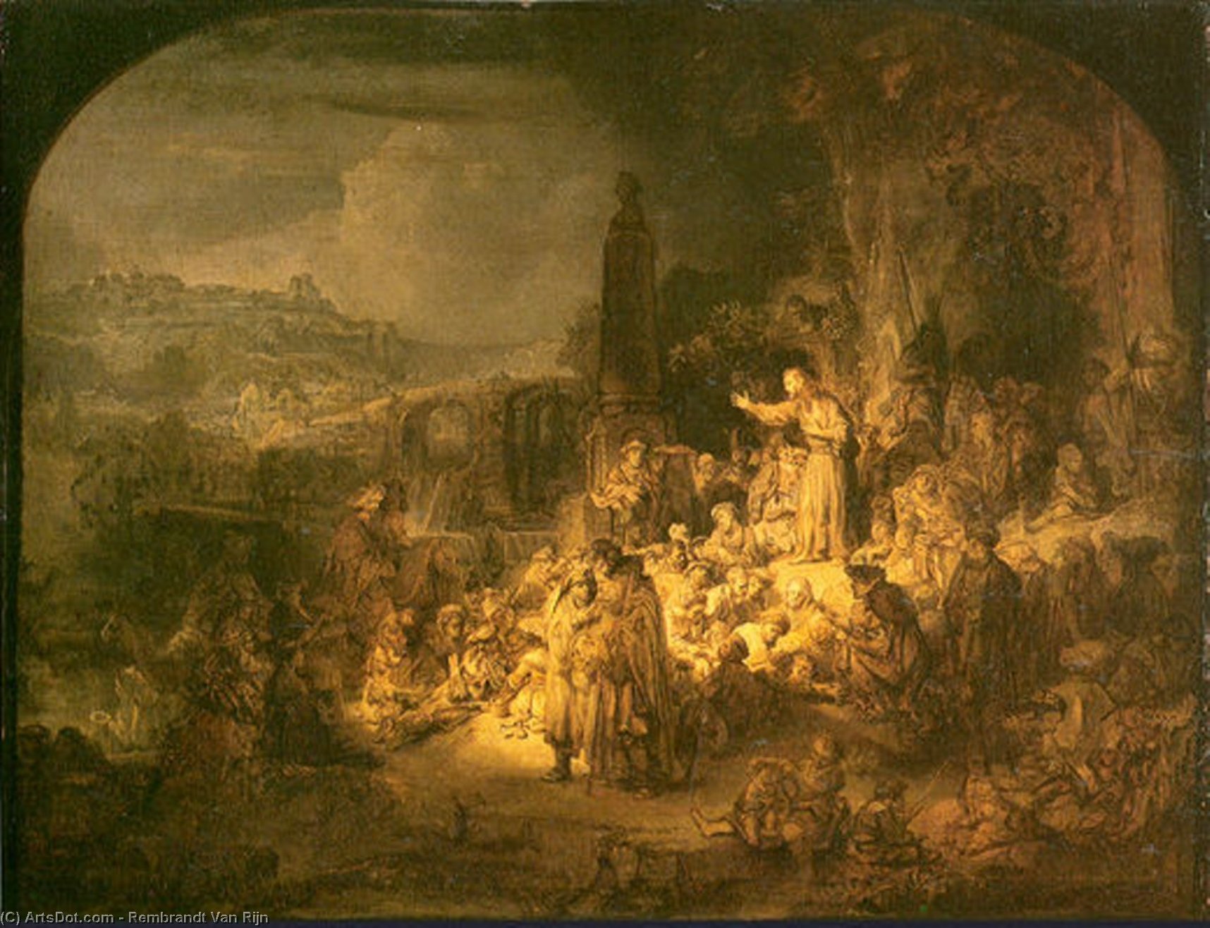 Wikioo.org – L'Enciclopedia delle Belle Arti - Pittura, Opere di Rembrandt Van Rijn - predicazione di  Cattedrale di St  Giovanni  dopodomani  battista