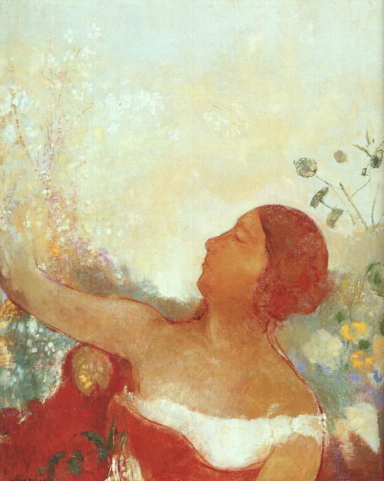 Wikioo.org – L'Enciclopedia delle Belle Arti - Pittura, Opere di Odilon Redon - Il Predistined Child (noto anche come Ophelia)