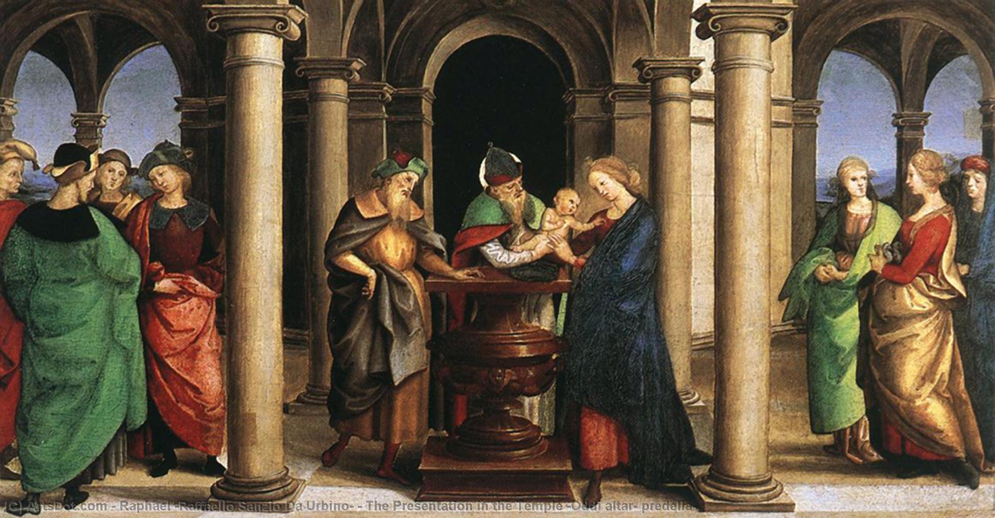 Wikioo.org – La Enciclopedia de las Bellas Artes - Pintura, Obras de arte de Raphael (Raffaello Sanzio Da Urbino) - el presentación en el templo Altar oddi  predela