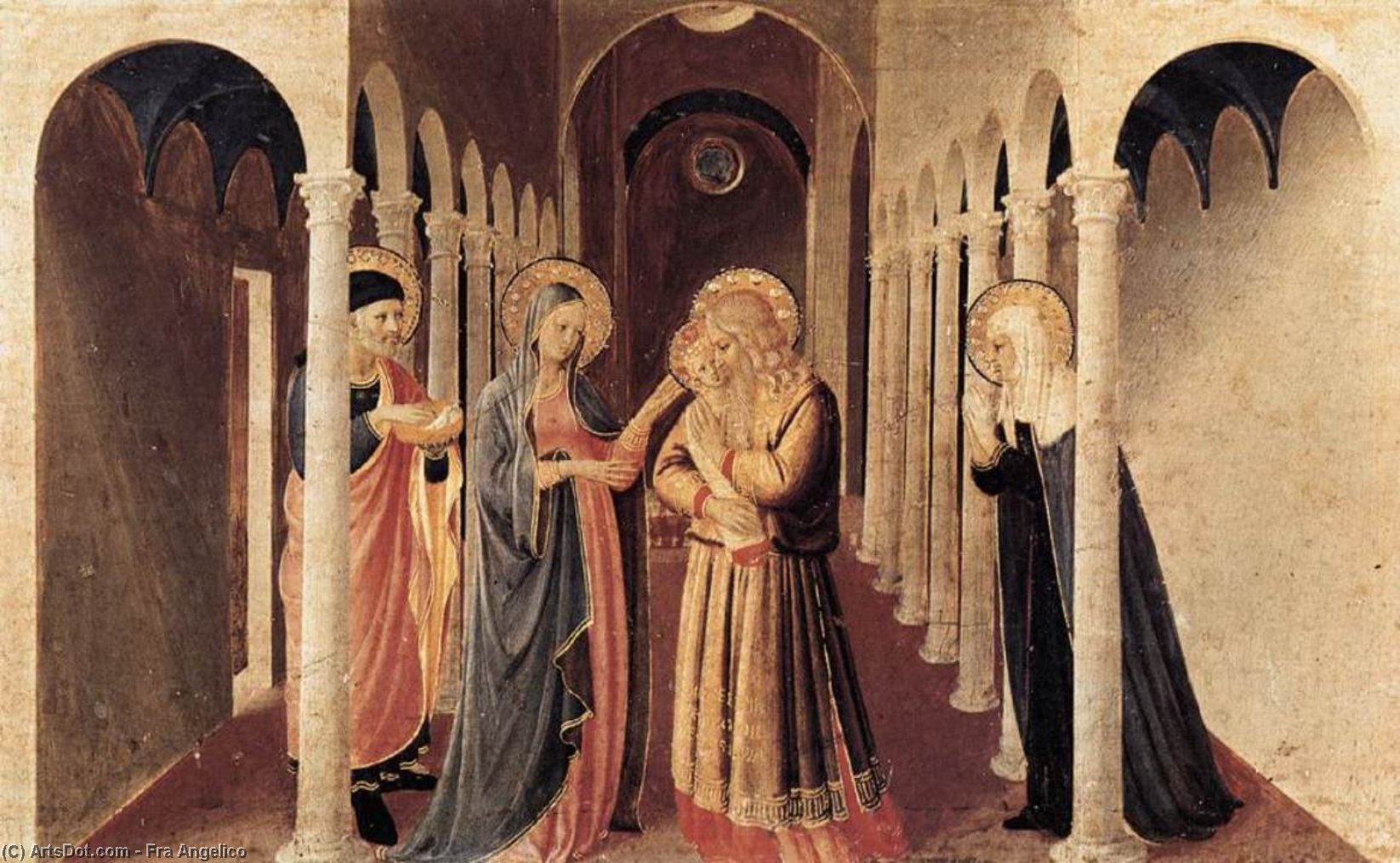 Wikioo.org – L'Enciclopedia delle Belle Arti - Pittura, Opere di Fra Angelico - il presentazione di cristo nel tempio ( il cortona Pala daltare )