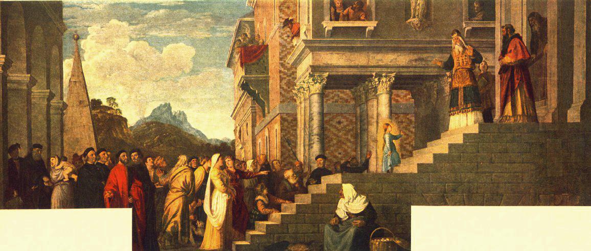 Wikioo.org - The Encyclopedia of Fine Arts - Painting, Artwork by Tiziano Vecellio (Titian) - Presentation of the Virgin at the Temple