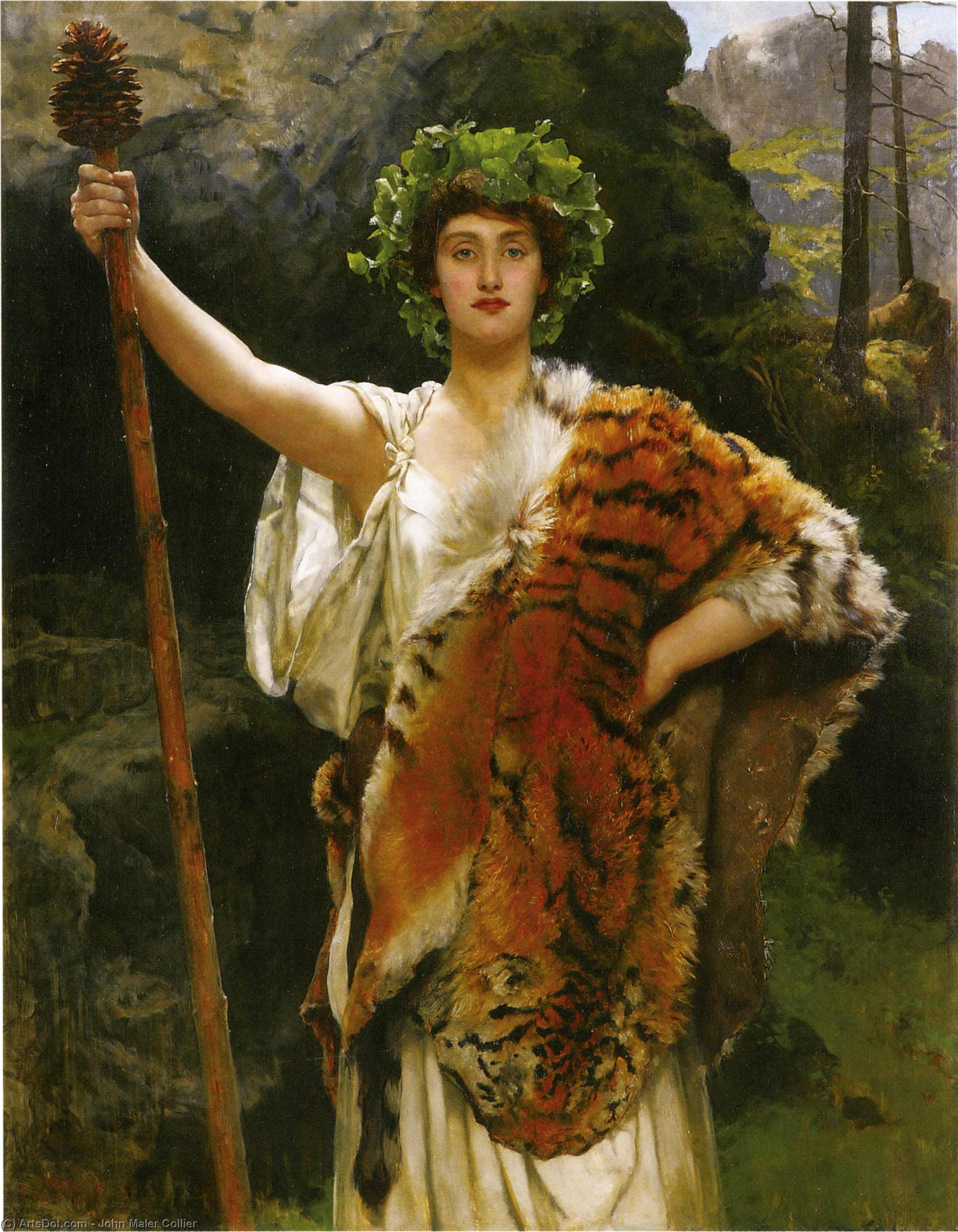 WikiOO.org - Encyclopedia of Fine Arts - Maalaus, taideteos John Maler Collier - The Priestess of Bacchus