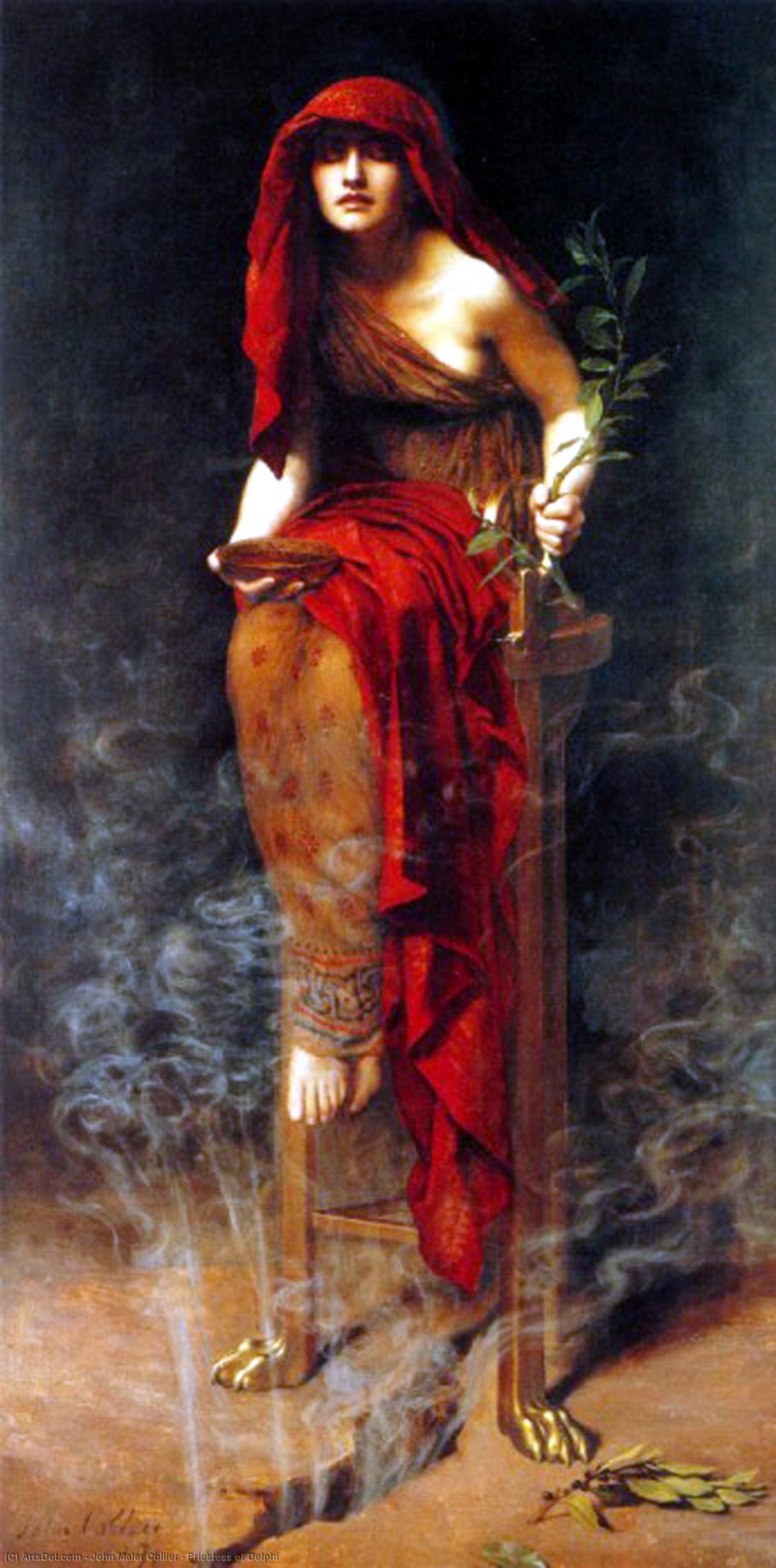 WikiOO.org - دایره المعارف هنرهای زیبا - نقاشی، آثار هنری John Maler Collier - Priestess of Delphi
