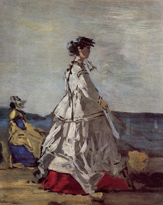 Wikioo.org – L'Encyclopédie des Beaux Arts - Peinture, Oeuvre de Eugène Louis Boudin - princesse de Metternich sur  la  plage
