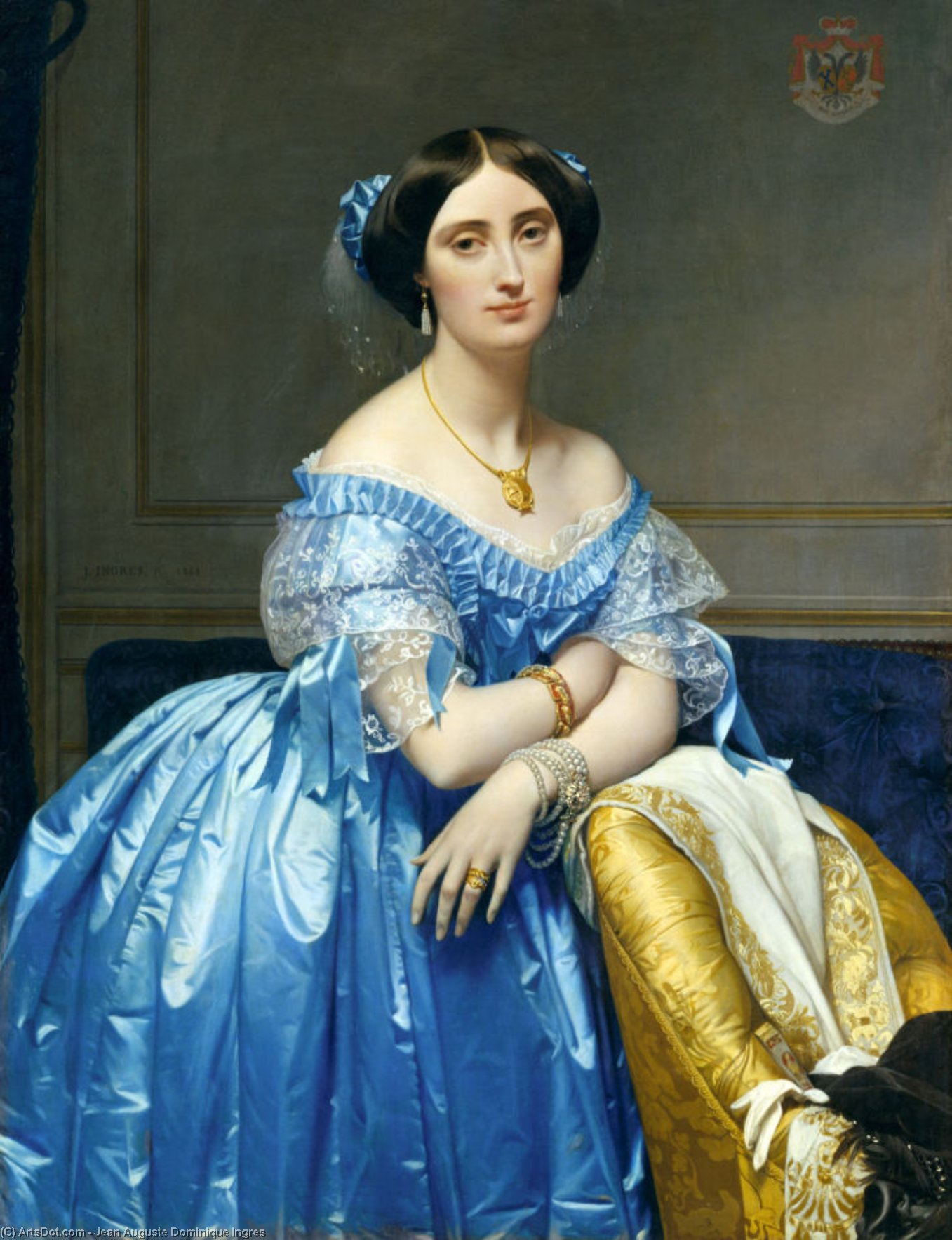 Wikioo.org - The Encyclopedia of Fine Arts - Painting, Artwork by Jean Auguste Dominique Ingres - Princess Pauline-Eleonore de Broglie